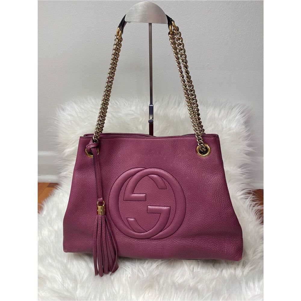 Gucci Soho Pebbled Leather Medium Tote with Certificate of Authenticity